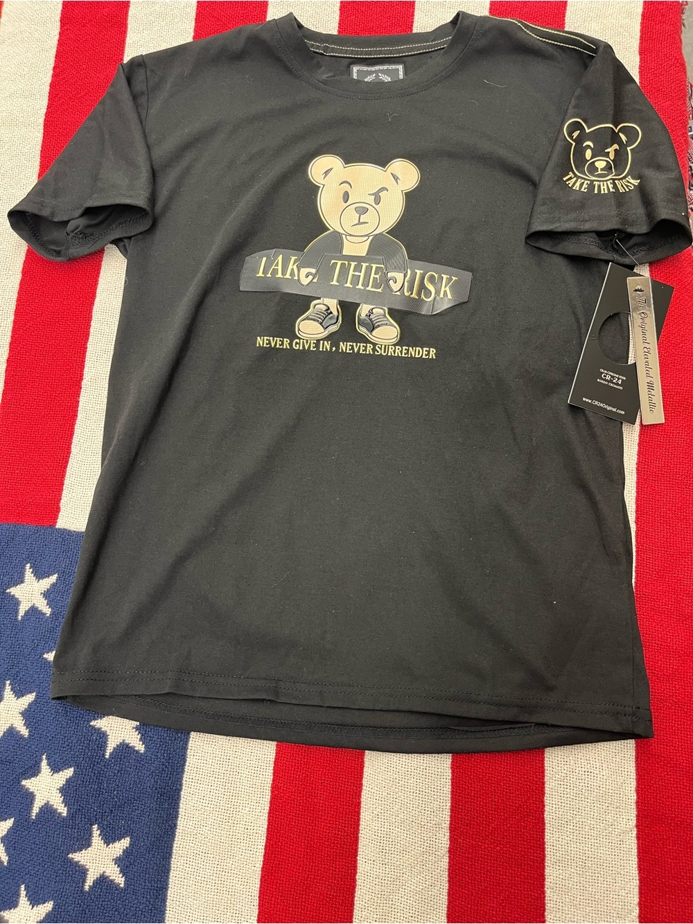 CR24 Take The Risk Bear Graphic Tee - Black Boys Size 14/16 New with Tags